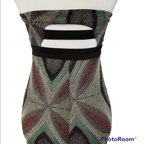 BCBGeneration Metallic shimmer strapless dress - Picture 9 of 13